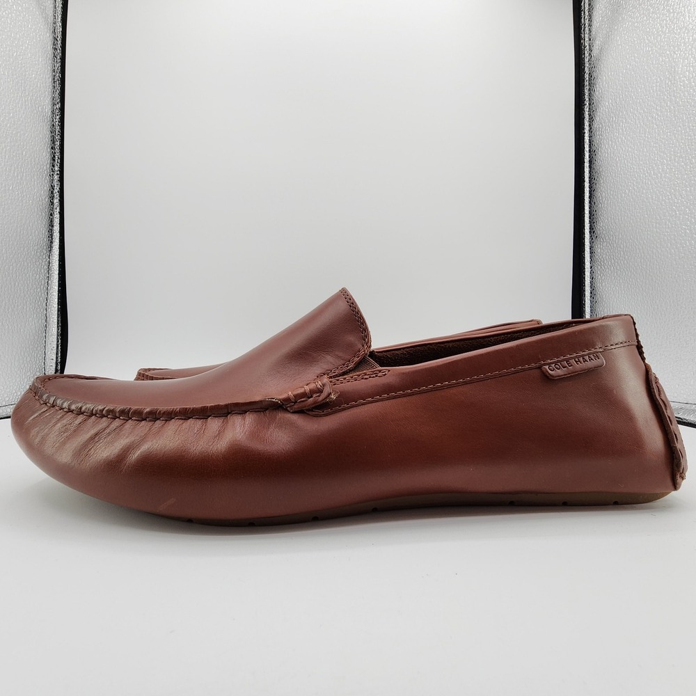 Cole Haan Grand Venetian Driving Shoes Mens 12M Woodbury Gum Leather Loafers NEW - Picture 5 of 11